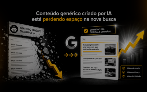 Conteúdo genérico criado por IA perde espaço para conteúdos úteis, originais e confiáveis na nova busca.