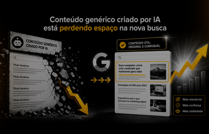 Conteúdo genérico criado por IA perde espaço para conteúdos úteis, originais e confiáveis na nova busca.