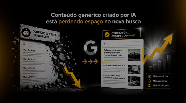 Conteúdo genérico criado por IA perde espaço para conteúdos úteis, originais e confiáveis na nova busca.